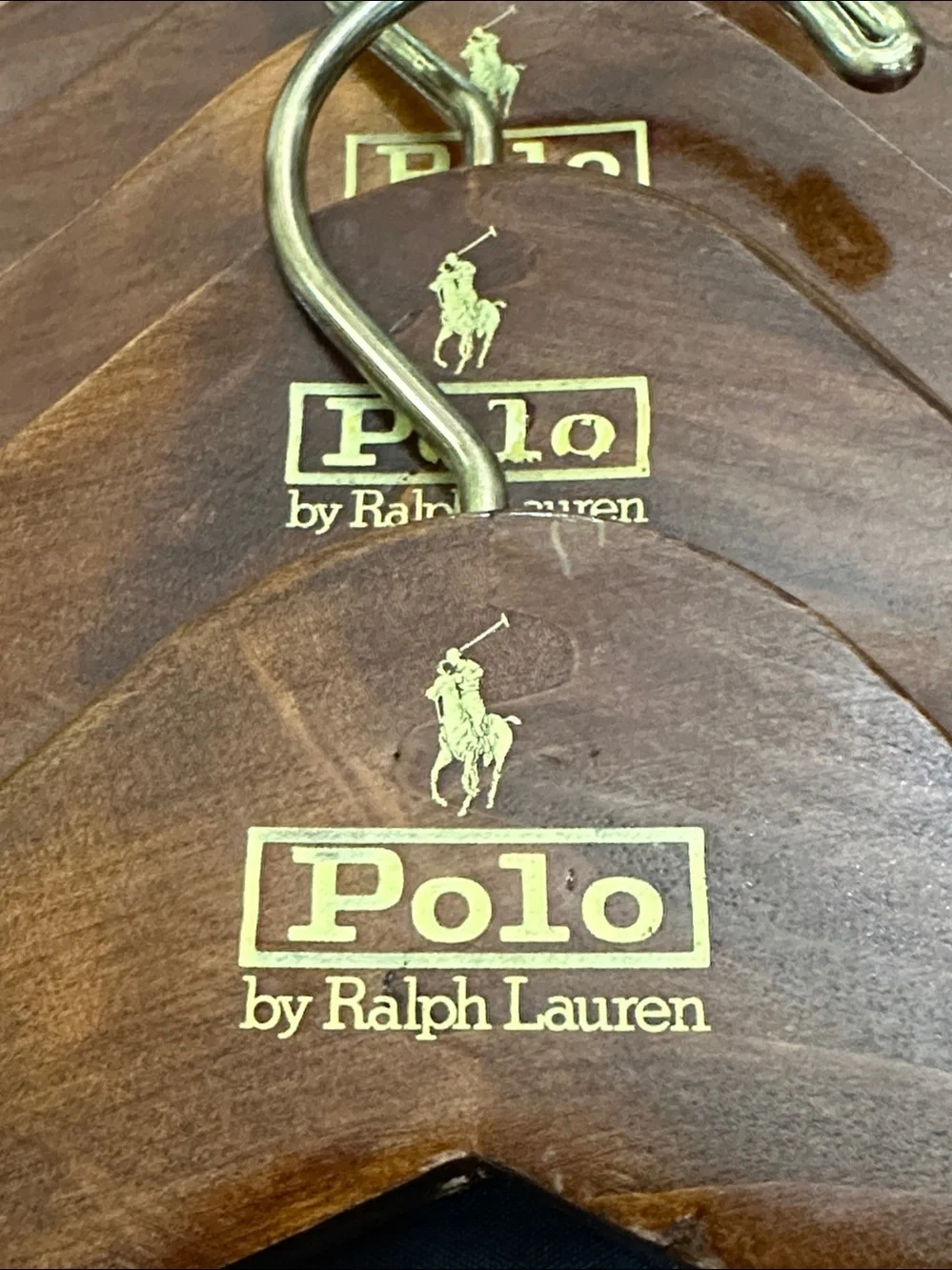 Polo Ralph Lauren With Pony Solid Wood Vintage Hangers - Lot of 10